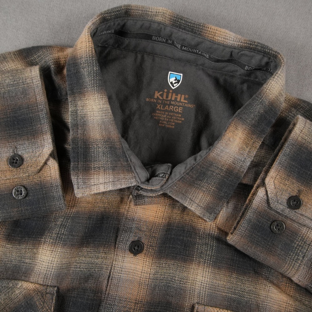 KUHL Dillingr Outdoor Pocket Flannel Shirt Mens XL Long Sleeve Tencel Blend 7186